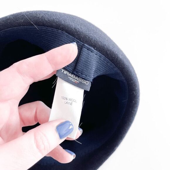 Tirabasso Women's Horseback Riding Hat Round Head Shape Wool Black - Picture 3 of 5